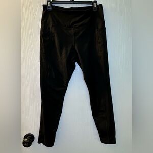 Danskin black‎ yoga exercise casual ankle leggings side pockets women’s large